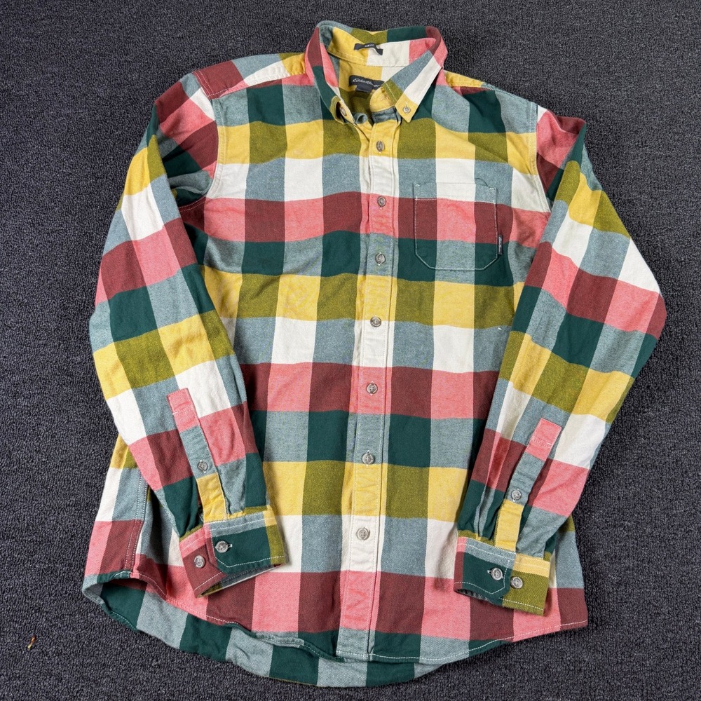 Eddie Bauer Shirt Mens TL Slim Fit Multi-Color Plaid Button-Down EUC
